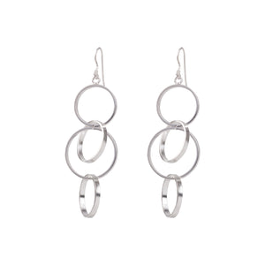 Open image in slideshow, Sterling Silver Circles Drop Earring
