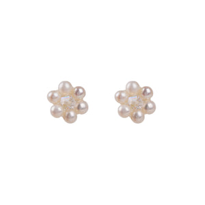 Open image in slideshow, Pearl Flower Stud Earring
