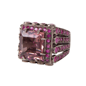 Open image in slideshow, Sterling Silver Ruby Quartz Ring
