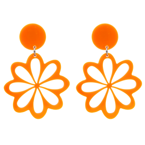 Open image in slideshow, Flower Drop Perspex Earrings
